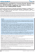 Cover page: RANTES/CCL5 and Risk for Coronary Events: Results from the MONICA/KORA Augsburg Case-Cohort, Athero-Express and CARDIoGRAM Studies