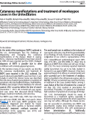 Cover page: Cutaneous manifestations and treatment of monkeypox cases in the U.S.