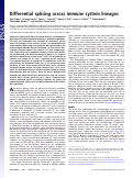 Cover page: Differential splicing across immune system lineages