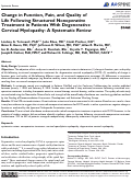 Cover page: Change in Function, Pain, and Quality of Life Following Structured Nonoperative Treatment in Patients With Degenerative Cervical Myelopathy: A Systematic Review.