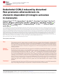 Cover page: Endothelial CCRL2 induced by disturbed flow promotes atherosclerosis via chemerin-dependent β2 integrin activation in monocytes.