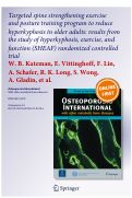 Cover page: Targeted spine strengthening exercise and posture training program to reduce hyperkyphosis in older adults: results from the study of hyperkyphosis, exercise, and function (SHEAF) randomized controlled trial