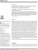 Cover page: Ultrasound stimulation of the motor cortex during tonic muscle contraction