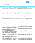 Cover page: Seasonal variations in transition, mortality and kidney transplantation among patients with end-stage renal disease in the USA.