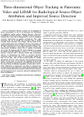Cover page: 3-D Object Tracking in Panoramic Video and LiDAR for Radiological Source–Object Attribution and Improved Source Detection