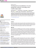 Cover page: Development and validation of a new prognostic index for mortality risk in multimorbid adults