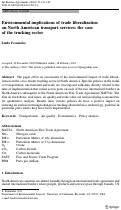 Cover page: Environmental implications of trade liberalization on North American transport services: the case of the trucking sector