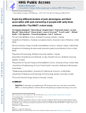 Cover page: Exploring different models of pain phenotypes and their association with pain worsening in people with early knee osteoarthritis: The MOST cohort study.