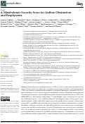 Cover page: A Metabolomic Severity Score for Airflow Obstruction and Emphysema.