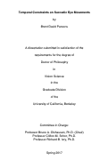 Cover page: Temporal Constraints on Saccadic Eye Movements