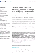 Cover page: TP53 oncogenic variants as prognostic factors in individuals with glioblastoma: a systematic review and meta-analysis.