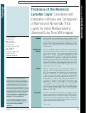 Cover page: Thickness of the Meniscal Lamellar Layer: Correlation with Indentation Stiffness and Comparison of Normal and Abnormally Thick Layers by Using Multiparametric Ultrashort Echo Time MR Imaging.