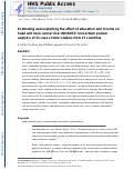 Cover page: Estimating and explaining the effect of education and income on head and neck cancer risk: INHANCE consortium pooled analysis of 31 case‐control studies from 27 countries