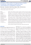 Cover page: Meditation effects within the hippocampal complex revealed by voxel-based morphometry and cytoarchitectonic probabilistic mapping