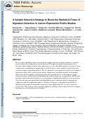 Cover page: A sample selection strategy to boost the statistical power of signature detection in cancer expression profile studies.