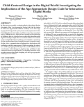 Cover page: Child-Centered Design in the Digital World: Investigating the Implications of the Age-Appropriate Design Code for Interactive Digital Media