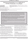 Cover page: Spontaneous Pneumothorax as a Complication of COVID-19 Pneumonia: A Case Report