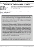 Cover page: Emergency Physicians’ and Nurses’ Perspectives on Transgender, Intersexual, and Non-Binary Patients in Germany