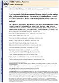 Cover page: Predictors and clinical relevance of hemorrhagic transformation after endovascular therapy for anterior circulation large vessel occlusion strokes: a multicenter retrospective analysis of 1122 patients