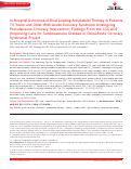 Cover page: In‐Hospital Outcomes of Dual Loading Antiplatelet Therapy in Patients 75 Years and Older With Acute Coronary Syndrome Undergoing Percutaneous Coronary Intervention: Findings From the CCC‐ACS (Improving Care for Cardiovascular Disease in China‐Acute Coronary Syndrome) Project