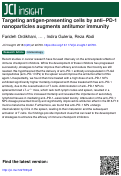 Cover page: Targeting antigen-presenting cells by anti–PD-1 nanoparticles augments antitumor immunity