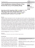 Cover page: Telerehabilitation Initiated Early in Post-Stroke Recovery: A Feasibility Study