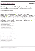 Cover page: Mesial temporal resection following long‐term ambulatory intracranial EEG monitoring with a direct brain‐responsive neurostimulation system