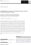 Cover page: Vulnerabilities for Exposure to Emerging Infectious Disease at Urban Settlements in Nepal