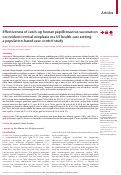 Cover page: Effectiveness of catch-up human papillomavirus vaccination on incident cervical neoplasia in a US health-care setting: a population-based case-control study.