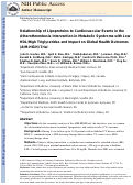 Cover page: Relationship of Lipoproteins to Cardiovascular Events The AIM-HIGH Trial (Atherothrombosis Intervention in Metabolic Syndrome With Low HDL/High Triglycerides and Impact on Global Health Outcomes)