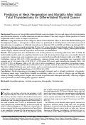 Cover page: Predictors of Neck Reoperation and Mortality After Initial Total Thyroidectomy for Differentiated Thyroid Cancer