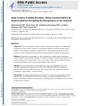 Cover page: Open Science in eating disorders: Using current evidence to inspire a plan for increasing the transparency of our research