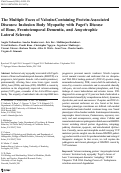 Cover page: The Multiple Faces of Valosin-Containing Protein-Associated Diseases: Inclusion Body Myopathy with Paget’s Disease of Bone, Frontotemporal Dementia, and Amyotrophic Lateral Sclerosis