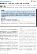 Cover page: Automated Detection of Off-Label Drug Use