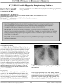 Cover page: COVID-19 with Hypoxic Respiratory Failure