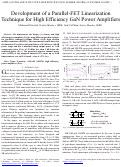 Cover page: Development of a Parallel-FET Linearization Technique for High Efficiency GaN Power Amplifiers