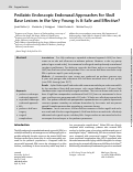 Cover page: Pediatric Endoscopic Endonasal Approaches for Skull Base Lesions in the Very Young: Is It Safe and Effective?