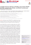 Cover page: Complete Genome Sequence of Bacillus cereus Strain CPT56D-587-MTF, Isolated from a Nitrate- and Metal-Contaminated Subsurface Environment