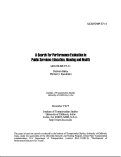 Cover page: A Search for Performance Evaluation in Public Services: Education, Housing and Health