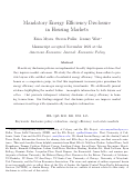 Cover page: Effects of Mandatory Energy Efficiency Disclosure in Housing Markets