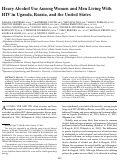 Cover page: Heavy Alcohol Use Among Women and Men Living With HIV in Uganda, Russia, and the United States.