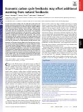 Cover page: Economic carbon cycle feedbacks may offset additional warming from natural feedbacks.