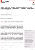 Cover page: Plasma CD16+ Extracellular Vesicles Associate with Carotid Artery Intima-Media Thickness in HIV+ Adults on Combination Antiretroviral Therapy