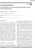 Cover page: Understanding the drivers of intraspecific demographic variation: Needs and opportunities