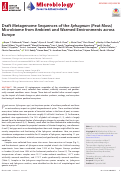 Cover page: Draft Metagenome Sequences of the Sphagnum (Peat Moss) Microbiome from Ambient and Warmed Environments across Europe