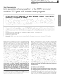 Cover page: Joint association of polymorphism of the FGFR4 gene and mutation TP53 gene with bladder cancer prognosis