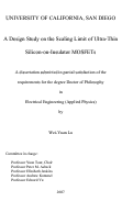 Cover page: A design study on the scaling limit of ultra-thin silicon- on-insulator MOSFETs