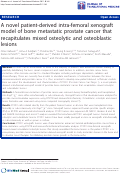 Cover page: A novel patient-derived intra-femoral xenograft model of bone metastatic prostate cancer that recapitulates mixed osteolytic and osteoblastic lesions.