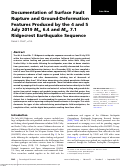 Cover page: Documentation of Surface Fault Rupture and Ground-Deformation Features Produced by the 4 and 5 July 2019 Mw&nbsp;6.4 and Mw&nbsp;7.1 Ridgecrest Earthquake Sequence