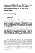 Cover page: Commercial Speech and the University Internet Account: Are Universities Selling Out the Spirit of the First Amendment?